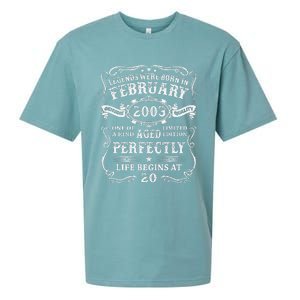 20th Birthday Gift Legends Born In February 2003 20 Year Old Cute Sueded Cloud Jersey T-Shirt