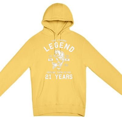 21st Birthday Gift The Fishing Legend 21 Years Fisherman Premium Pullover Hoodie