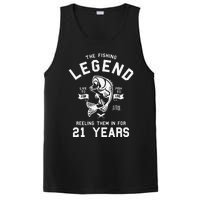 21st Birthday Gift The Fishing Legend 21 Years Fisherman PosiCharge Competitor Tank