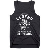 21st Birthday Gift The Fishing Legend 21 Years Fisherman Tank Top