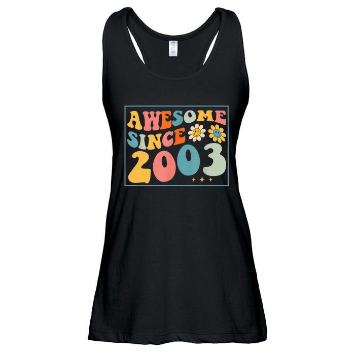 20th Birthday Gifts Awesome Since 2003 20 Years Old Groovy Ladies Essential Flowy Tank