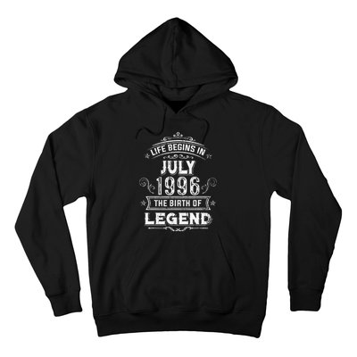 27th Birthday Gifts Vintage July 1996 27 Years Old Hoodie