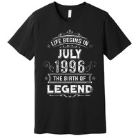 27th Birthday Gifts Vintage July 1996 27 Years Old Premium T-Shirt