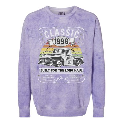 25th Birthday Gift Pickup Truck Born 1998 Cute Gift Colorblast Crewneck Sweatshirt