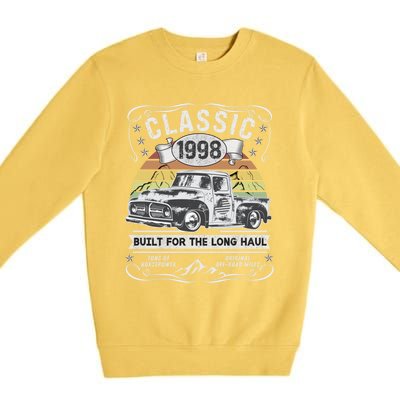 25th Birthday Gift Pickup Truck Born 1998 Cute Gift Premium Crewneck Sweatshirt