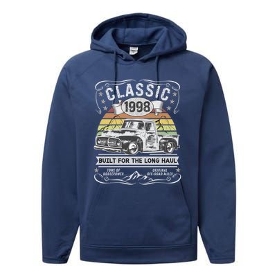 25th Birthday Gift Pickup Truck Born 1998 Cute Gift Performance Fleece Hoodie