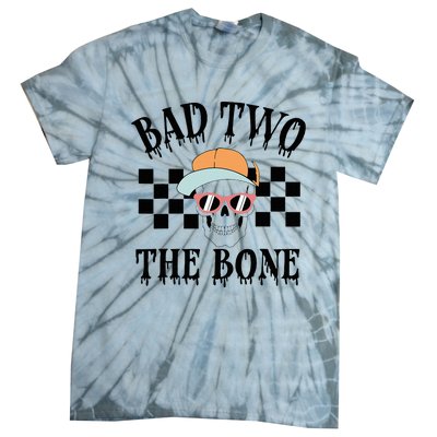 2nd Birthday Halloween Skeleton Boy Bad Two The Bone Tie-Dye T-Shirt