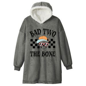 2nd Birthday Halloween Skeleton Boy Bad Two The Bone Hooded Wearable Blanket