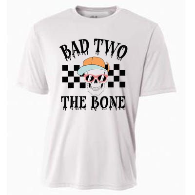 2nd Birthday Halloween Skeleton Boy Bad Two The Bone Cooling Performance Crew T-Shirt