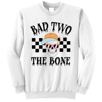 2nd Birthday Halloween Skeleton Boy Bad Two The Bone Sweatshirt