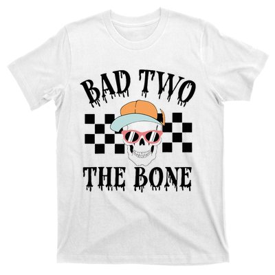 2nd Birthday Halloween Skeleton Boy Bad Two The Bone T-Shirt