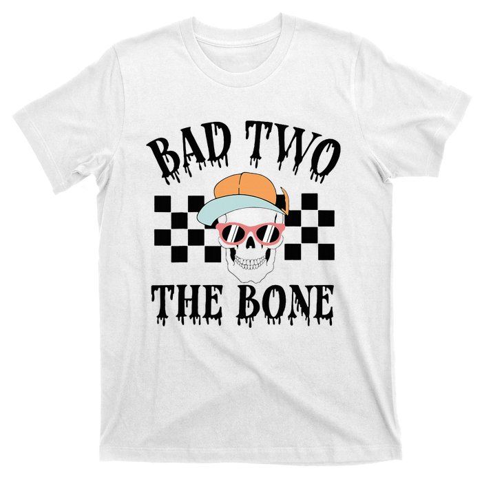 2nd Birthday Halloween Skeleton Boy Bad Two The Bone T-Shirt