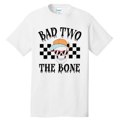 2nd Birthday Halloween Skeleton Boy Bad Two The Bone Tall T-Shirt