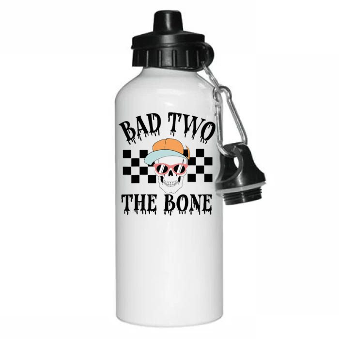 2nd Birthday Halloween Skeleton Boy Bad Two The Bone Aluminum Water Bottle