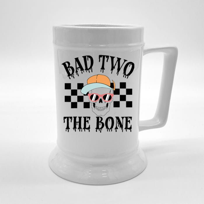 2nd Birthday Halloween Skeleton Boy Bad Two The Bone Beer Stein