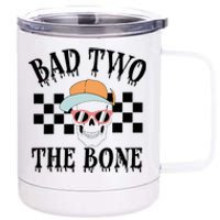 2nd Birthday Halloween Skeleton Boy Bad Two The Bone 12 oz Stainless Steel Tumbler Cup