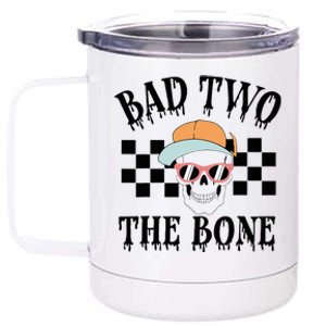 2nd Birthday Halloween Skeleton Boy Bad Two The Bone 12 oz Stainless Steel Tumbler Cup