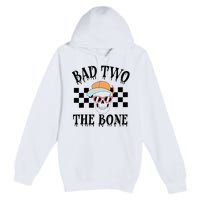 2nd Birthday Halloween Skeleton Boy Bad Two The Bone Premium Pullover Hoodie