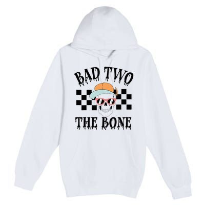 2nd Birthday Halloween Skeleton Boy Bad Two The Bone Premium Pullover Hoodie