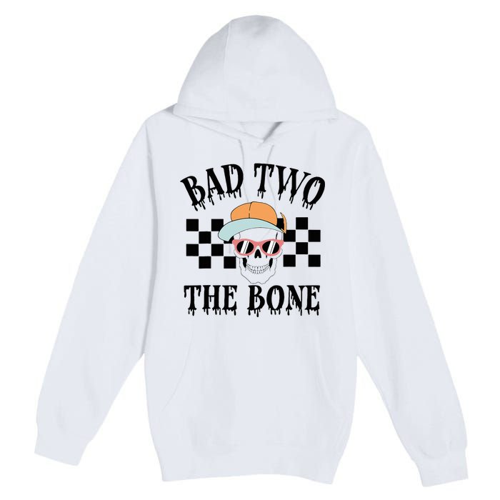 2nd Birthday Halloween Skeleton Boy Bad Two The Bone Premium Pullover Hoodie