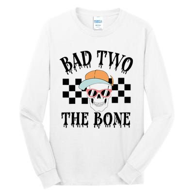 2nd Birthday Halloween Skeleton Boy Bad Two The Bone Tall Long Sleeve T-Shirt