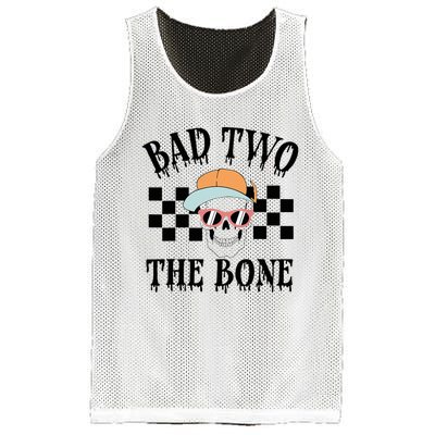 2nd Birthday Halloween Skeleton Boy Bad Two The Bone Mesh Reversible Basketball Jersey Tank