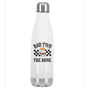 2nd Birthday Halloween Skeleton Boy Bad Two The Bone Stainless Steel Insulated Water Bottle