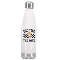 2nd Birthday Halloween Skeleton Boy Bad Two The Bone Stainless Steel Insulated Water Bottle