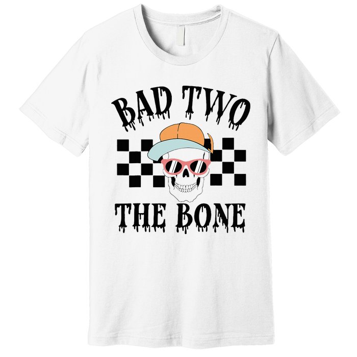 2nd Birthday Halloween Skeleton Boy Bad Two The Bone Premium T-Shirt