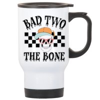 2nd Birthday Halloween Skeleton Boy Bad Two The Bone Stainless Steel Travel Mug