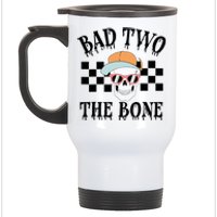 2nd Birthday Halloween Skeleton Boy Bad Two The Bone Stainless Steel Travel Mug