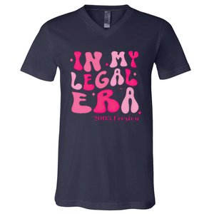 21st Birthday In My Legal Era Turning 21 Birthday Party V-Neck T-Shirt