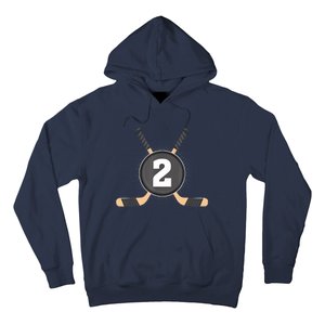 2nd Birthday Ice Hockey 2 Years Old Themed Birthday Party Hoodie