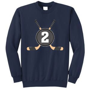 2nd Birthday Ice Hockey 2 Years Old Themed Birthday Party Sweatshirt