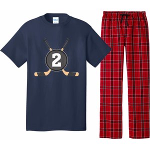 2nd Birthday Ice Hockey 2 Years Old Themed Birthday Party Pajama Set