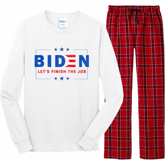 2024 Biden LetS Finish The Job Joe Save Democracy America Long Sleeve Pajama Set