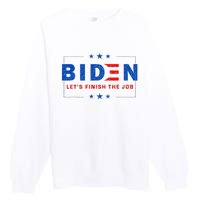 2024 Biden LetS Finish The Job Joe Save Democracy America Premium Crewneck Sweatshirt