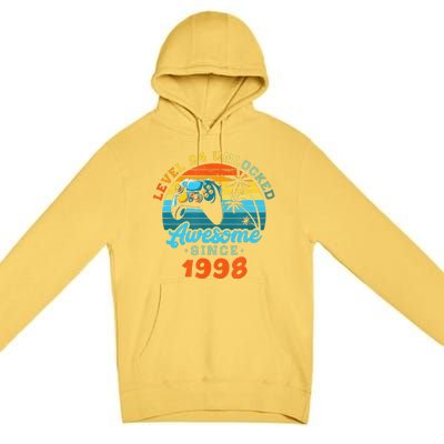 24Th Birthday Level 24 Man 1998 Gaming Premium Pullover Hoodie