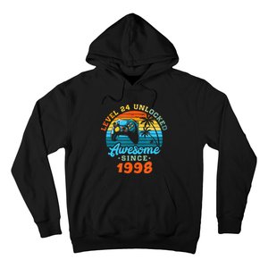 24Th Birthday Level 24 Man 1998 Gaming Hoodie