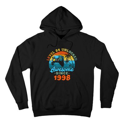 24Th Birthday Level 24 Man 1998 Gaming Hoodie