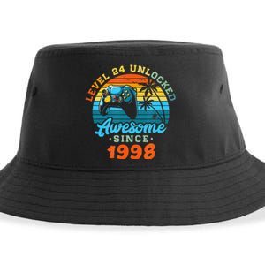 24Th Birthday Level 24 Man 1998 Gaming Sustainable Bucket Hat