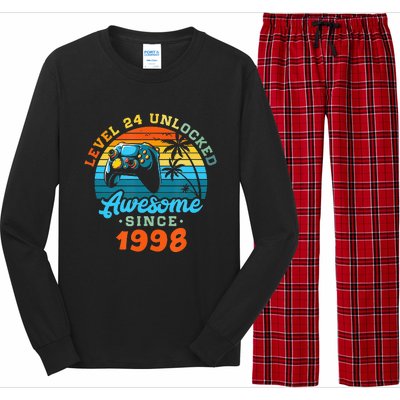 24Th Birthday Level 24 Man 1998 Gaming Long Sleeve Pajama Set