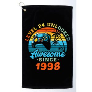 24Th Birthday Level 24 Man 1998 Gaming Platinum Collection Golf Towel