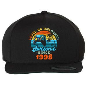 24Th Birthday Level 24 Man 1998 Gaming Wool Snapback Cap