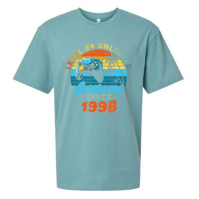 24Th Birthday Level 24 Man 1998 Gaming Sueded Cloud Jersey T-Shirt