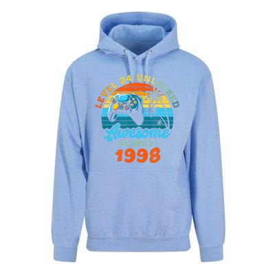 24Th Birthday Level 24 Man 1998 Gaming Unisex Surf Hoodie