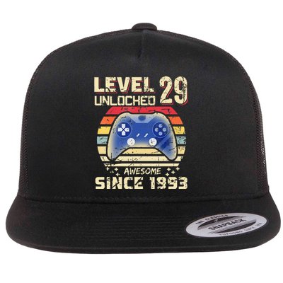 29Th Birthday Level 29 Unlocked Flat Bill Trucker Hat