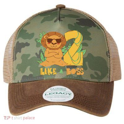2nd Birthday Like A Boss Lion Cute Gift Legacy Tie Dye Trucker Hat