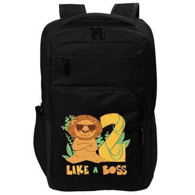 2nd Birthday Like A Boss Lion Cute Gift Impact Tech Backpack