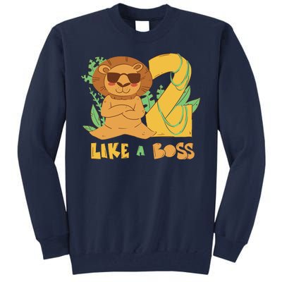 2nd Birthday Like A Boss Lion Cute Gift Tall Sweatshirt